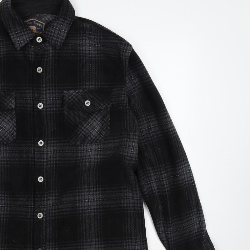 Freedom Foundry Men’s Black Grey Plaid Flannel Button-Up Shirt M