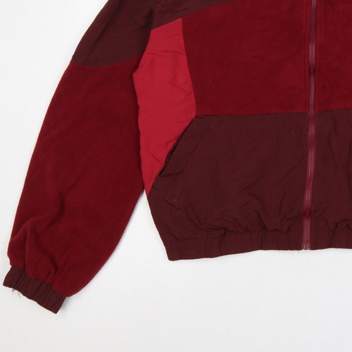 PrettyLittleThing Women Red XL Colour Block Fleece Bomber Jacket