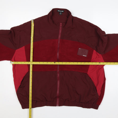 PrettyLittleThing Women Red XL Colour Block Fleece Bomber Jacket