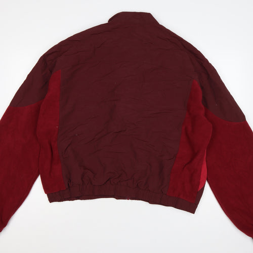 PrettyLittleThing Women Red XL Colour Block Fleece Bomber Jacket