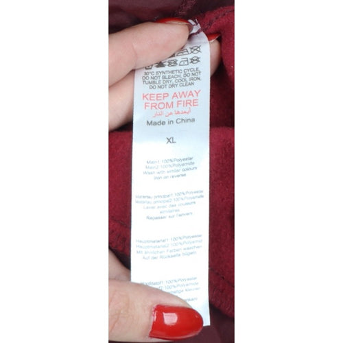 PrettyLittleThing Women Red XL Colour Block Fleece Bomber Jacket