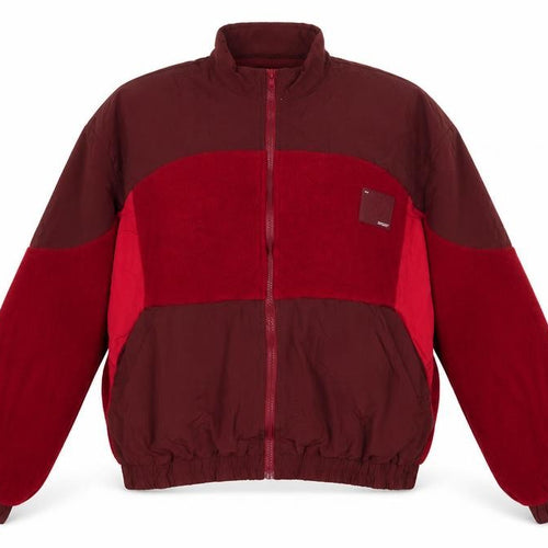 PrettyLittleThing Women Red XL Colour Block Fleece Bomber Jacket