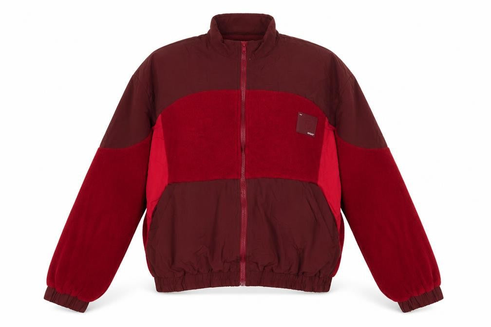 PrettyLittleThing Women Red XL Colour Block Fleece Bomber Jacket