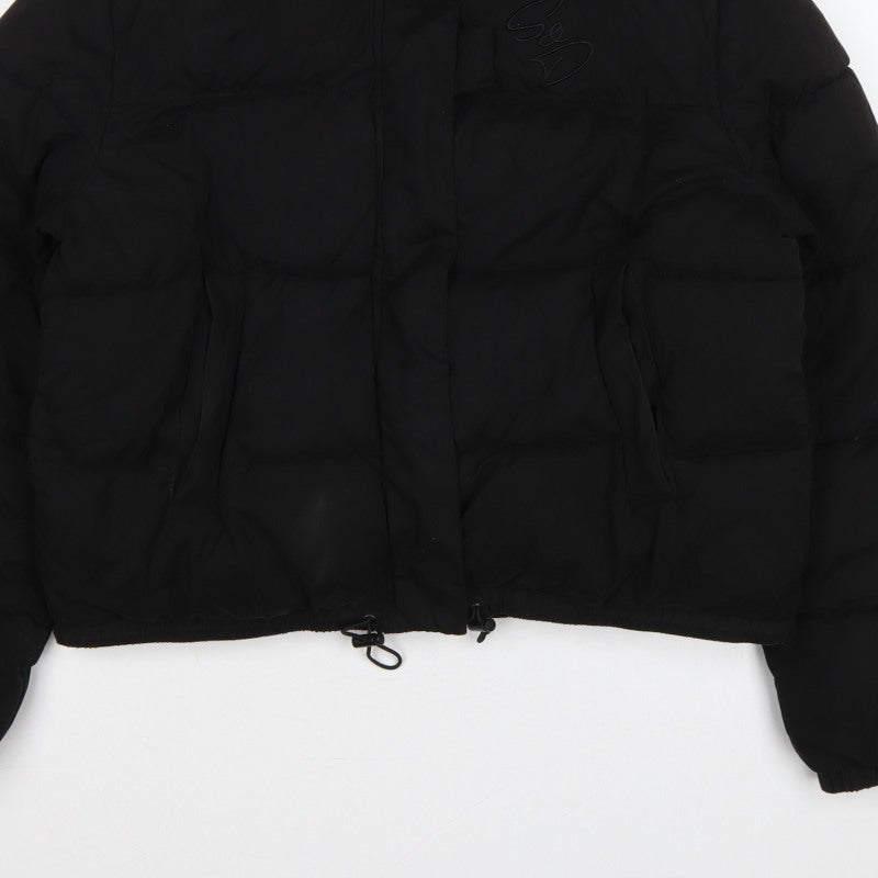 SDNY Women’s Black UK 12 Short Puffer Jacket Logo Zip Padded