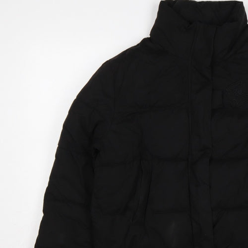 SDNY Women’s Black UK 12 Short Puffer Jacket Logo Zip Padded