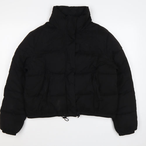 SDNY Women’s Black UK 12 Short Puffer Jacket Logo Zip Padded