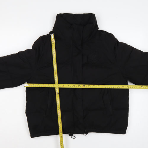 SDNY Women’s Black UK 12 Short Puffer Jacket Logo Zip Padded