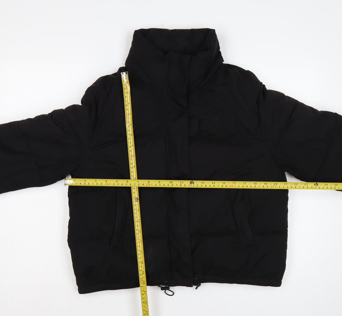 SDNY Women’s Black UK 12 Short Puffer Jacket Logo Zip Padded