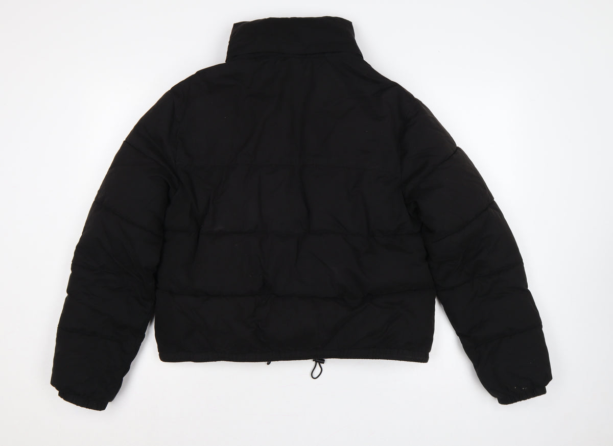 SDNY Women’s Black UK 12 Short Puffer Jacket Logo Zip Padded