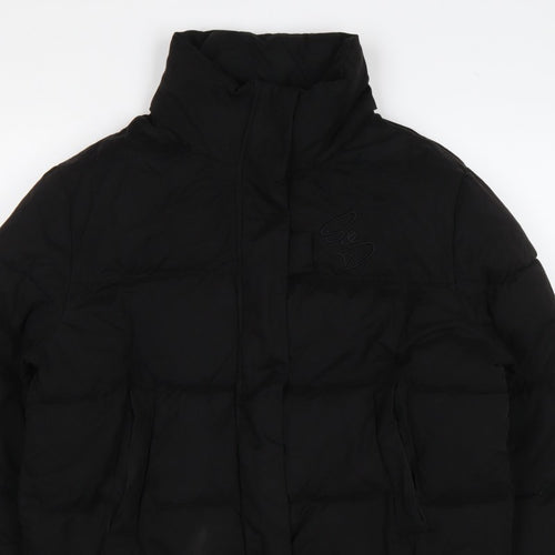 SDNY Women’s Black UK 12 Short Puffer Jacket Logo Zip Padded
