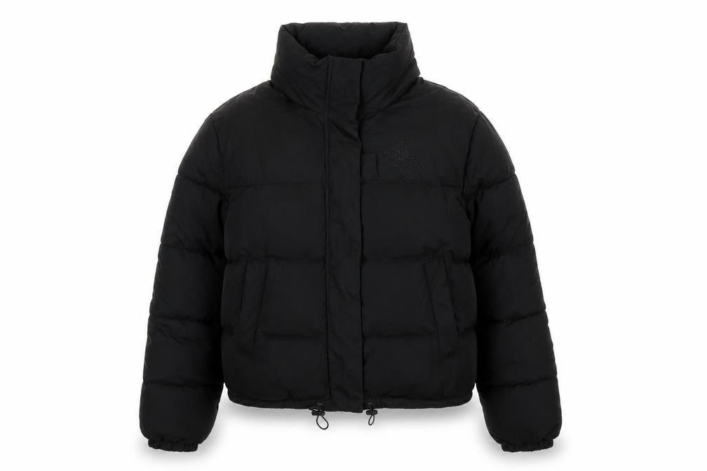 SDNY Women’s Black UK 12 Short Puffer Jacket Logo Zip Padded