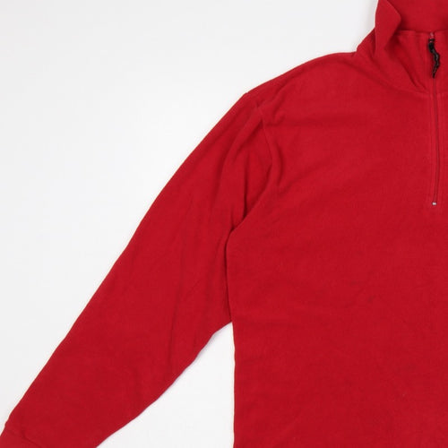 Trespass Men’s Red L 1/4 Zip Fleece Pullover Sweatshirt Hiking