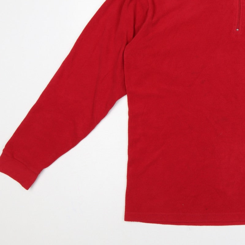 Trespass Men’s Red L 1/4 Zip Fleece Pullover Sweatshirt Hiking