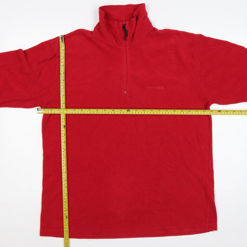Trespass Men’s Red L 1/4 Zip Fleece Pullover Sweatshirt Hiking