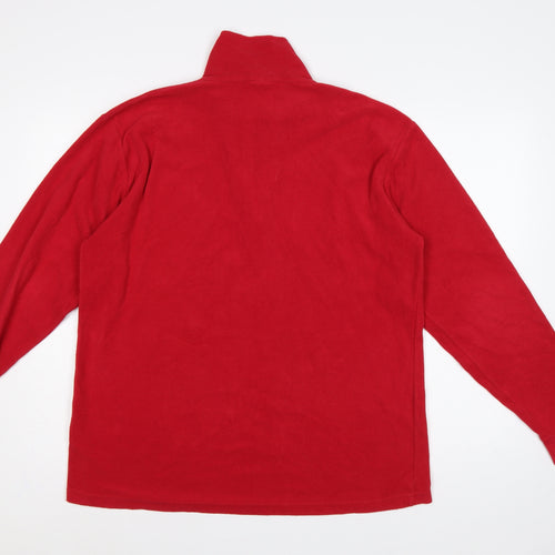 Trespass Men’s Red L 1/4 Zip Fleece Pullover Sweatshirt Hiking