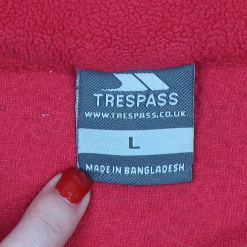 Trespass Men’s Red L 1/4 Zip Fleece Pullover Sweatshirt Hiking