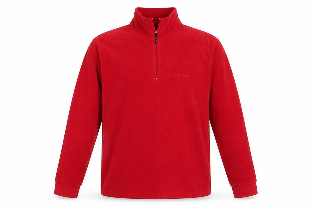 Trespass Men’s Red L 1/4 Zip Fleece Pullover Sweatshirt Hiking