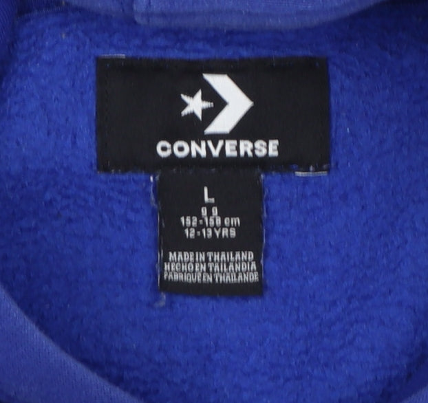Additional view of Converse boys’ blue 12-13 years pullover hoodie logo graphic print