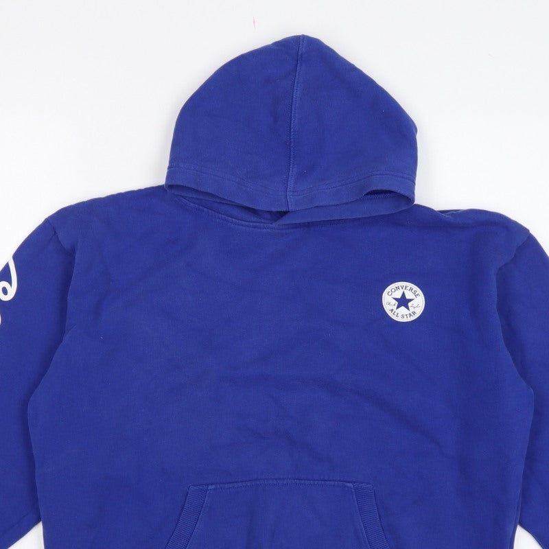Additional view of Converse boys’ blue 12-13 years pullover hoodie logo graphic print