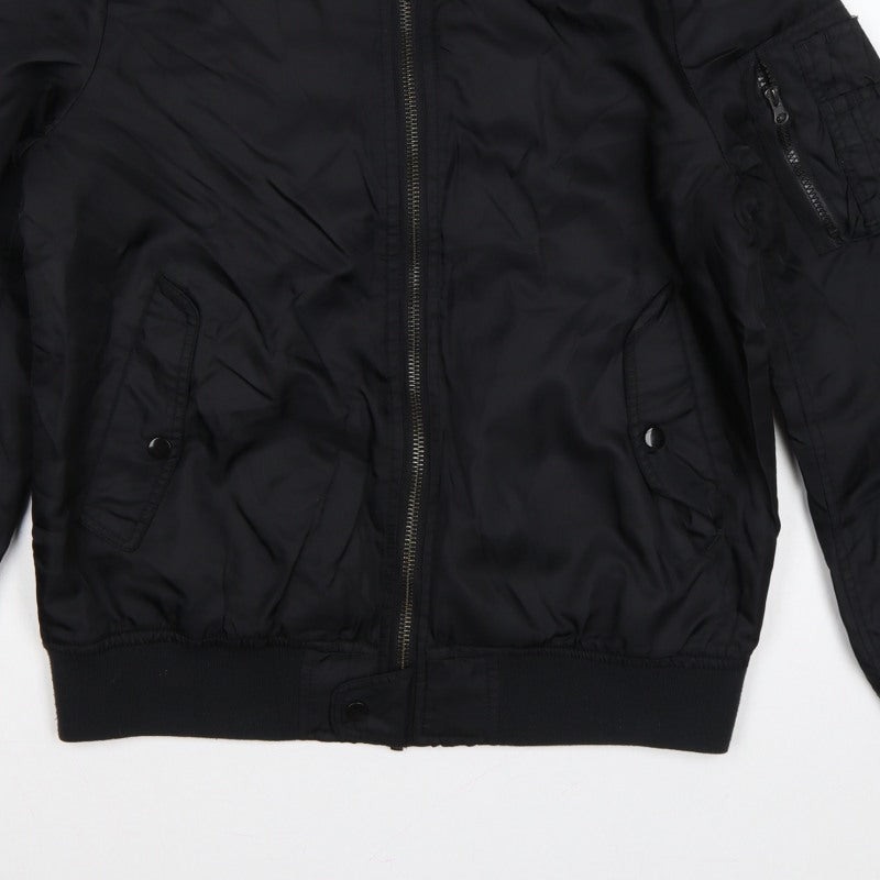 Tortured Genius Men's Black L Nylon Padded Bomber Jacket
