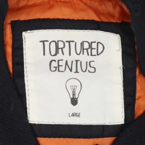 Tortured Genius Men's Black L Nylon Padded Bomber Jacket