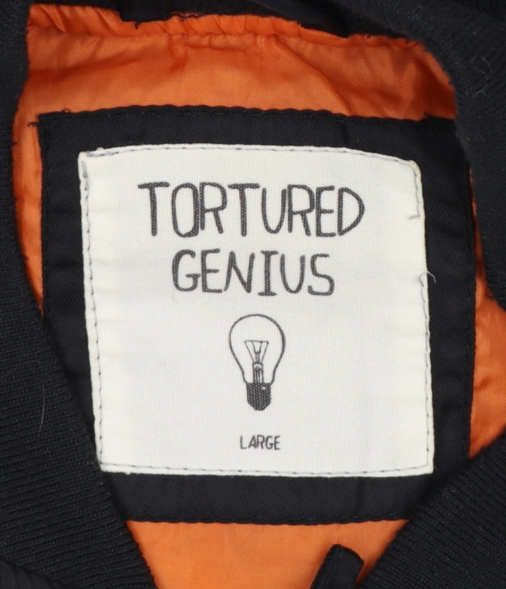 Tortured Genius Men's Black L Nylon Padded Bomber Jacket