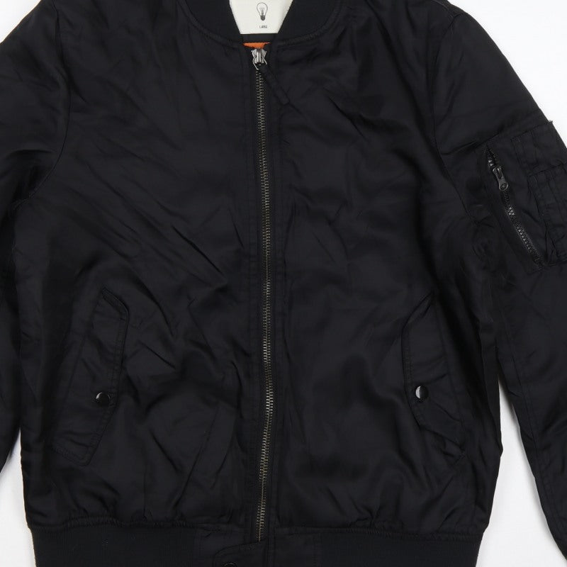 Tortured Genius Men's Black L Nylon Padded Bomber Jacket