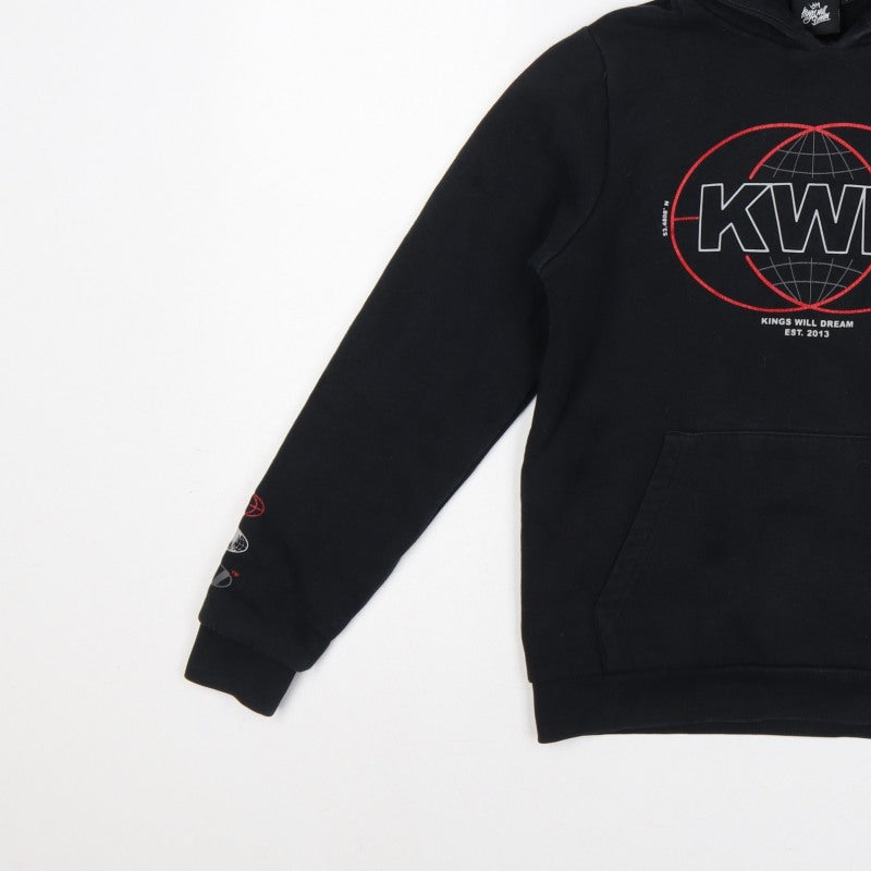 Additional view of Kings Will Dream boys’ black m pullover graphic logo hoodie