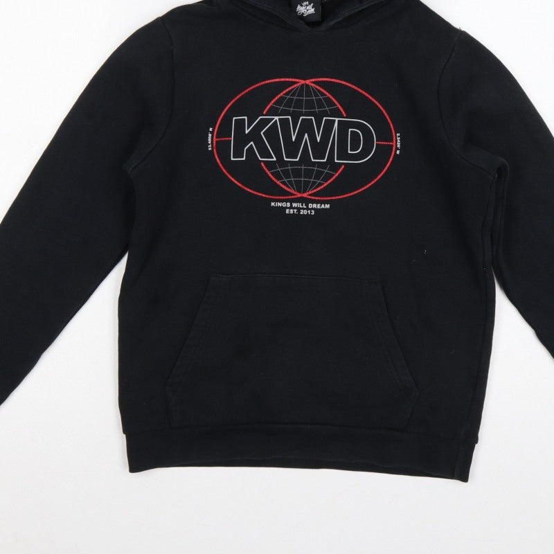 Additional view of Kings Will Dream boys’ black m pullover graphic logo hoodie