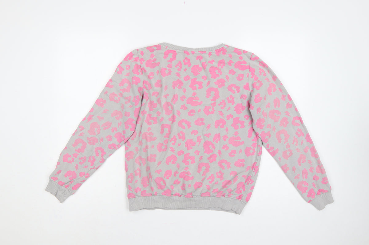Brand and care label for Scamp & Dude Women’s Grey Pink S Leopard Lightning Sweatshirt