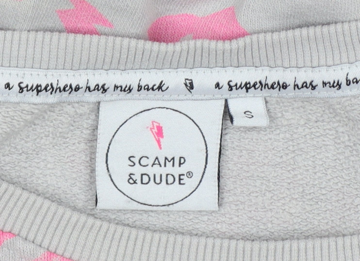 Additional view of Scamp & Dude Women’s Grey Pink S Leopard Lightning Sweatshirt