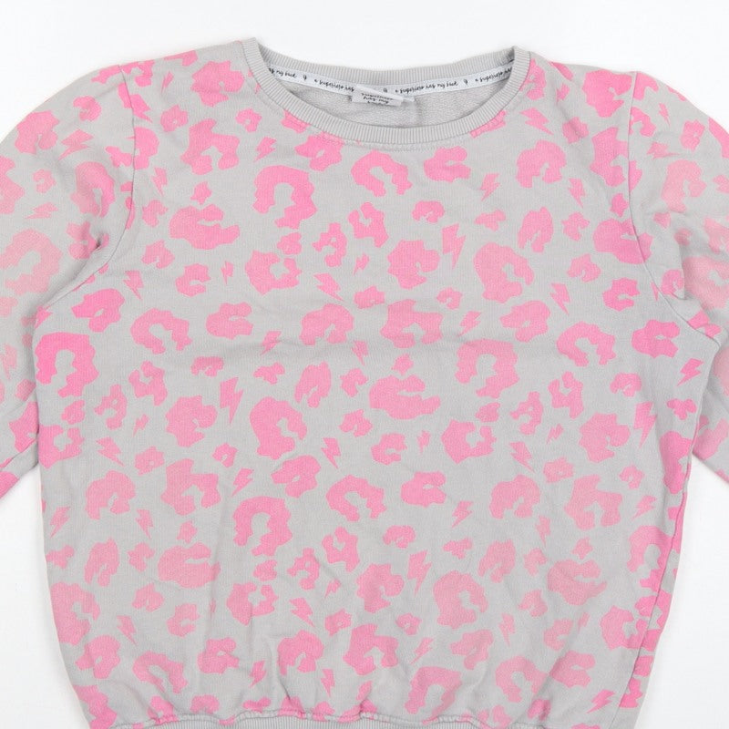 Additional view of Scamp & Dude Women’s Grey Pink S Leopard Lightning Sweatshirt