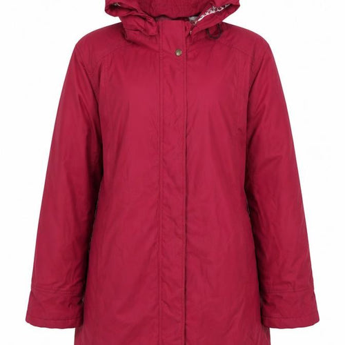 Jack Murphy Women Red UK 14 Hooded Long Parka Coat Padded Floral Lining