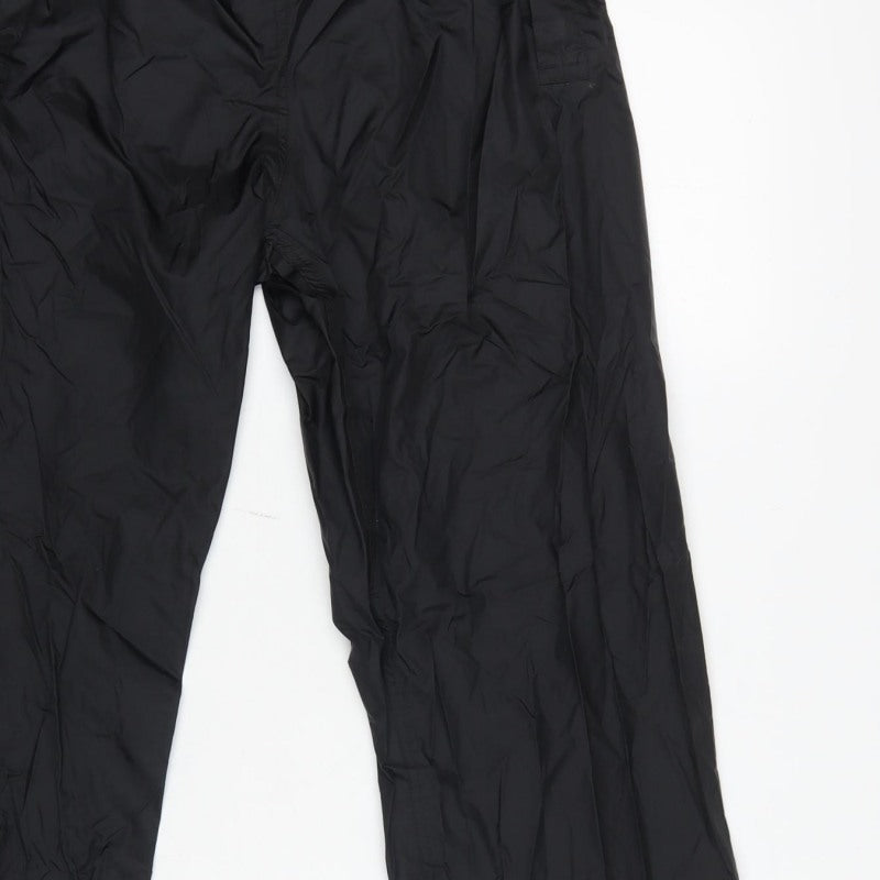 Regatta Professional Men Black S Waterproof Rain Trousers Elastic Waist