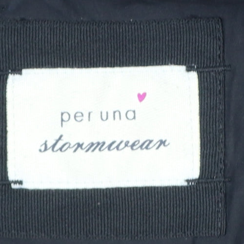 Per Una Women Black M Long Belted Faux Fur Hood Parka Coat