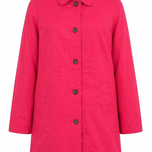Next Women Pink UK 18 Cotton Mid-Length Trench Coat Buttoned