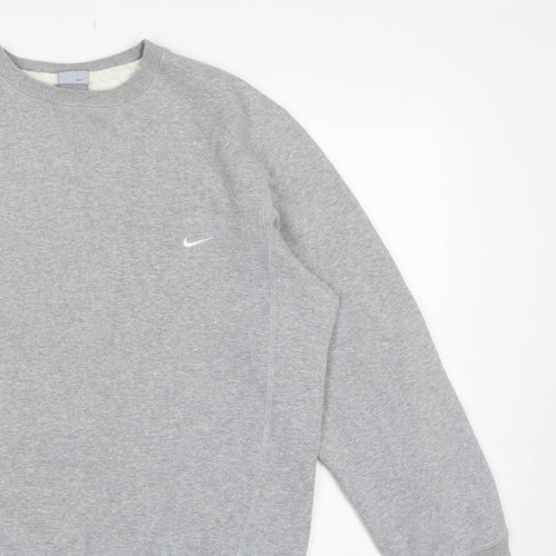 Nike Men’s Grey L Crew Neck Logo Fleece Pullover Sweatshirt