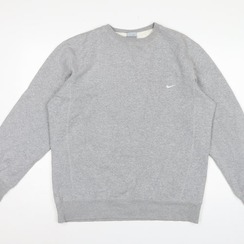 Nike Men’s Grey L Crew Neck Logo Fleece Pullover Sweatshirt