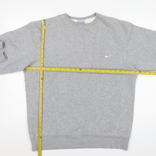 Nike Men’s Grey L Crew Neck Logo Fleece Pullover Sweatshirt