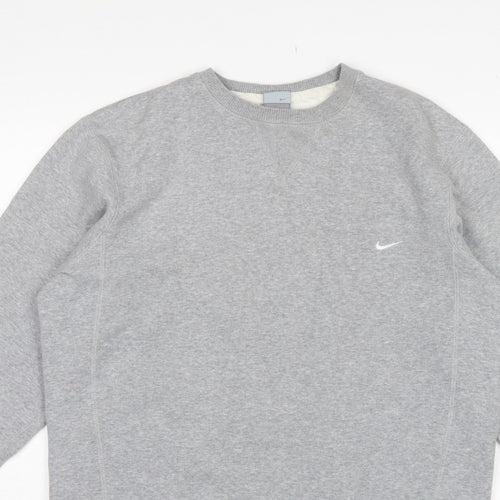 Nike Men’s Grey L Crew Neck Logo Fleece Pullover Sweatshirt