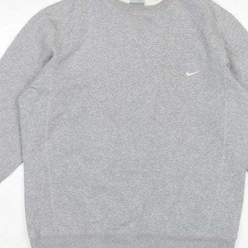 Nike Men’s Grey L Crew Neck Logo Fleece Pullover Sweatshirt