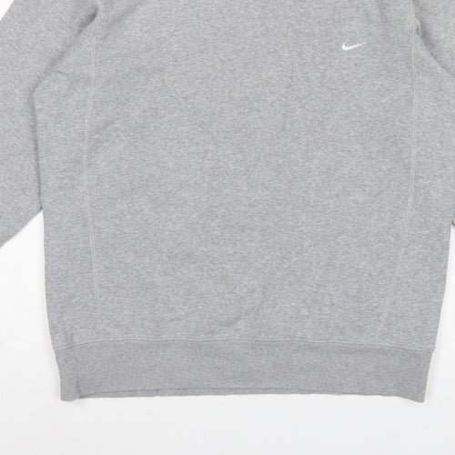 Nike Men’s Grey L Crew Neck Logo Fleece Pullover Sweatshirt