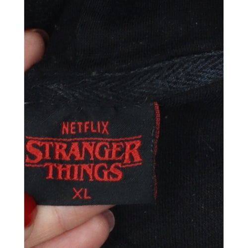 Netflix Stranger Things Men’s Black XL Pullover Graphic Hoodie