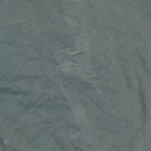 Benetton Men's Green M Crew Neck Embroidered Logo Sweatshirt