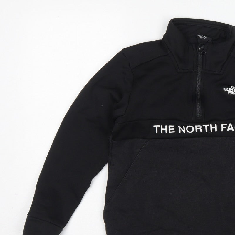 The North Face Boys Black L 1/4 Zip Pullover Fleece Sweatshirt
