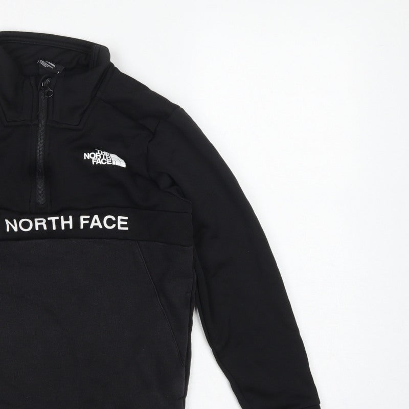 The North Face Boys Black L 1/4 Zip Pullover Fleece Sweatshirt