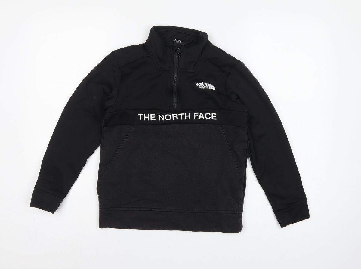 The North Face Boys Black L 1/4 Zip Pullover Fleece Sweatshirt