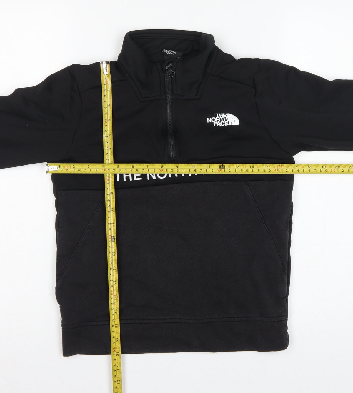 The North Face Boys Black L 1/4 Zip Pullover Fleece Sweatshirt