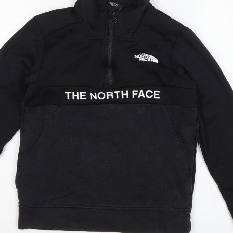 The North Face Boys Black L 1/4 Zip Pullover Fleece Sweatshirt