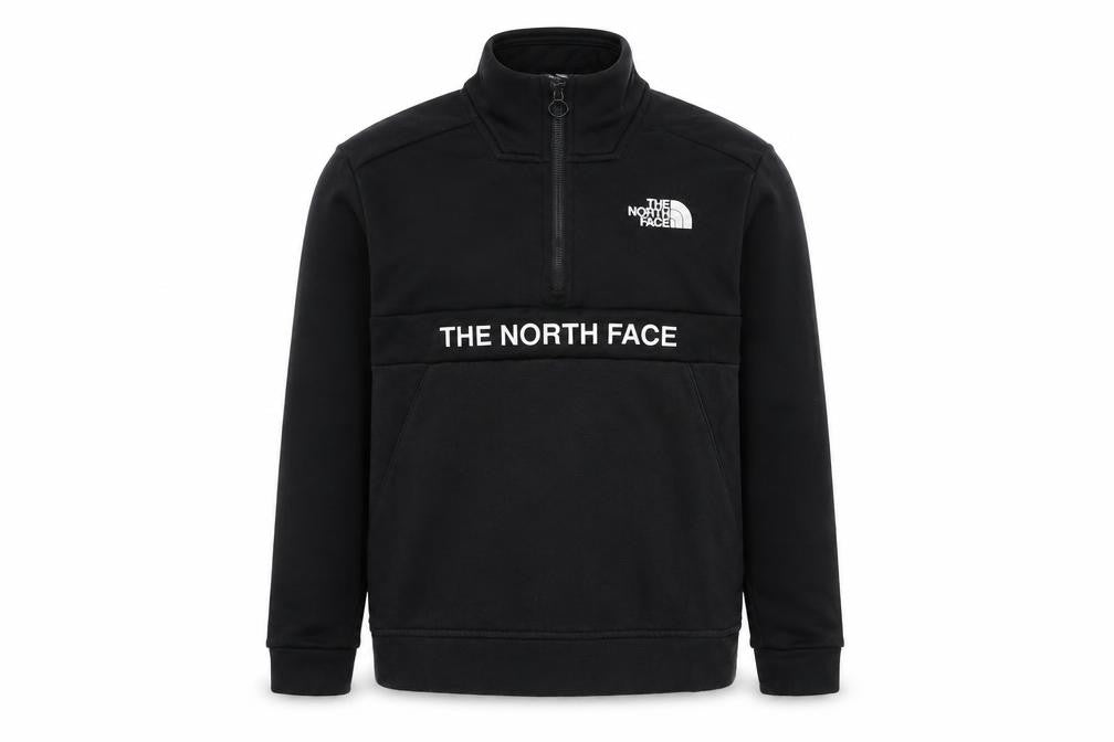 The North Face Boys Black L 1/4 Zip Pullover Fleece Sweatshirt